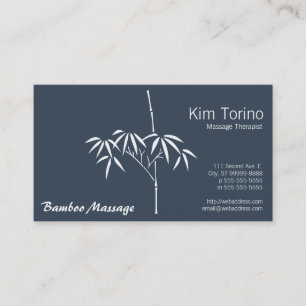 Carte De Visite Massage Thérapiste Jardin Bambou avec AMTA