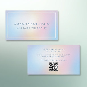 Carte De Visite Massage Thérapiste léger Gradient doux Code QR
