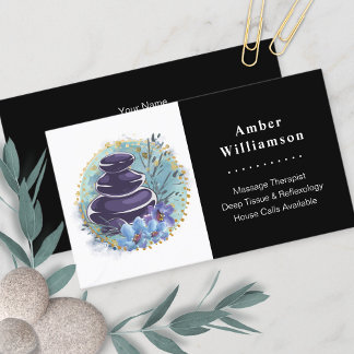 Carte De Visite Massage Thérapiste Salon Spa Styliste Zen Stones