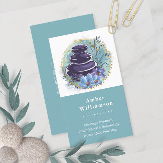 Carte De Visite Massage Thérapiste Salon Spa Styliste Zen Stones