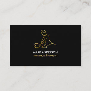 Carte De Visite Massage Therapy Gold Masseuse Spa