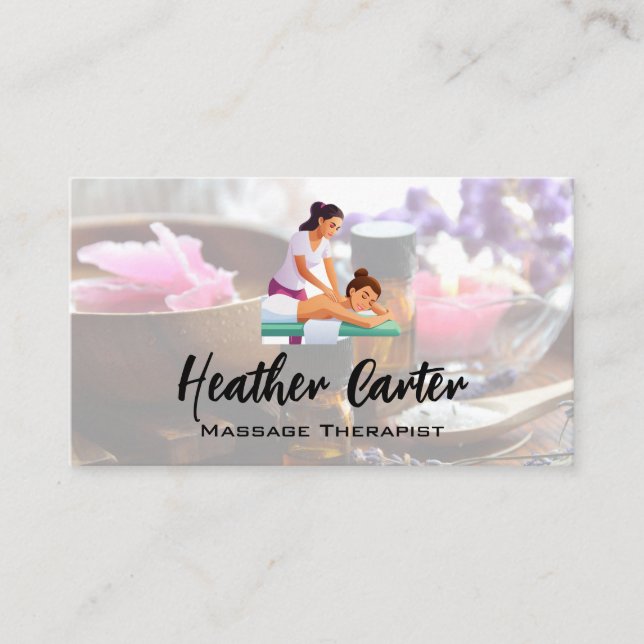 Carte De Visite Massage Therapy | Spa Oils Salts (Devant)