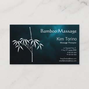 Carte De Visite Massothérapeute Bamboo Nuages Sombres Rendez-vous