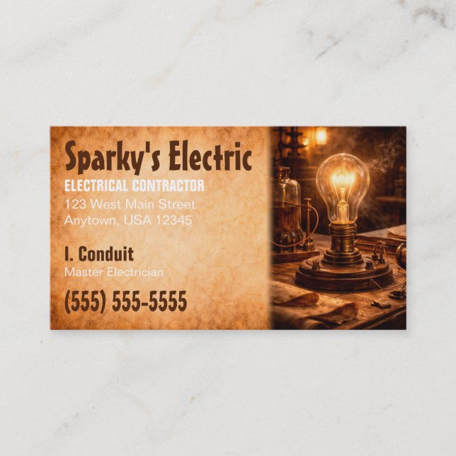 Carte De Visite Master Electrician | Electrical Contractor (Devant)