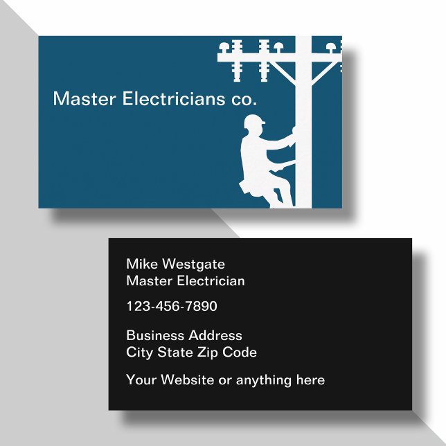 Carte De Visite Master Electricien Service double côté (Créateur téléchargé)