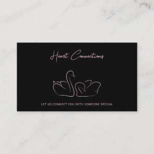 Carte De Visite Matchmaker Dating Service QR Code Black Elegant