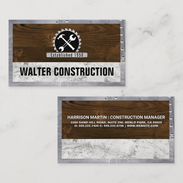 Carte De Visite Matériaux de construction | Logo Outils (Devant / Derrière)
