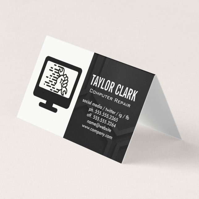 Carte De Visite Matériel informatique | Épingle à main (Devant)