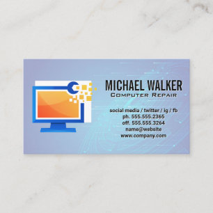 Carte De Visite Matériel informatique Technicien de réparation