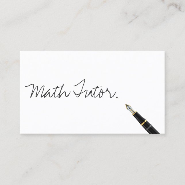 Carte De Visite Math Tutor écriture manuscrite gratuite Script (Devant)
