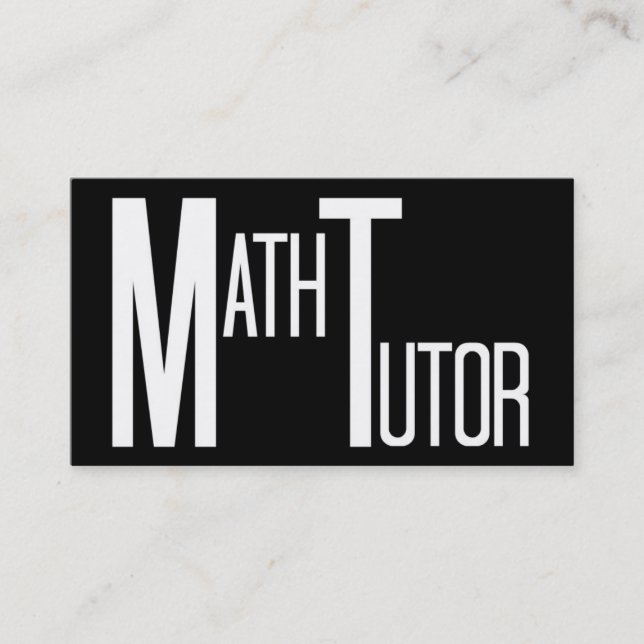 Carte De Visite Math Tutor noir et blanc (Devant)