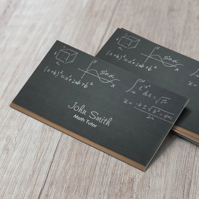 Carte De Visite Math Tutor Professional Chalkboard (Créateur téléchargé)