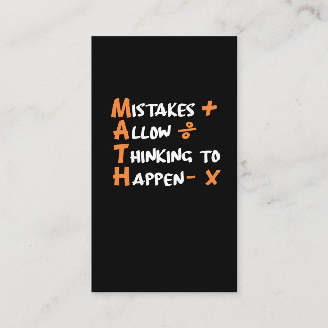 Carte De Visite Mathématiques Mathématiques Professeur d'algèbre G (Devant)