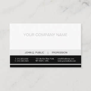 Carte De Visite Matte grise blanche noire professionnelle moderne