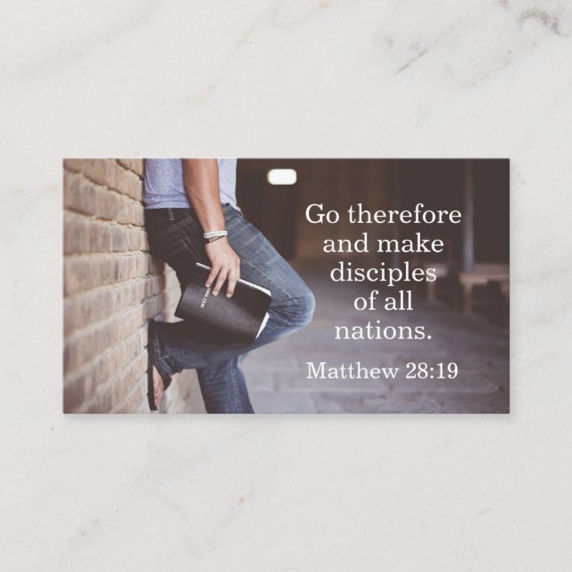 Carte De Visite Matthieu 28:19 Allez donc et faites des disciples (Devant)
