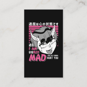 Carte De Visite Mauvais Anime Girl Otaku Angry Manga Devil