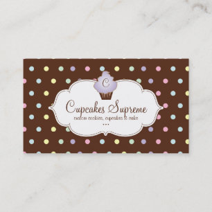 Carte De Visite Mauve de chocolat de pois de boulangerie de petit