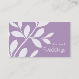 Carte De Visite Mauve de wedding planner de branche d'arbre de