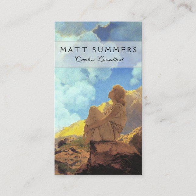 Carte De Visite Maxfield Parrish Matin 1922 Nuage Bleu Beaux-Arts (Devant)