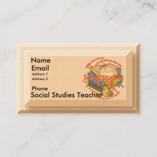 Carte De Visite Maxime de professeur d'études sociales