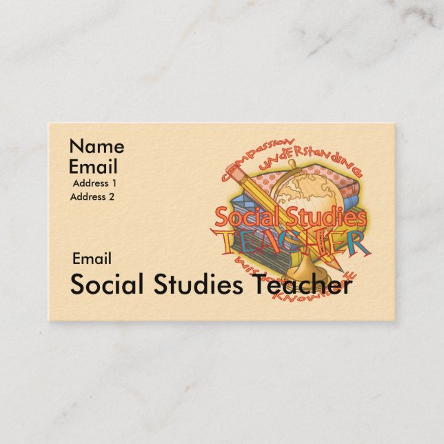Carte De Visite Maxime de professeur d'études sociales  (Devant)