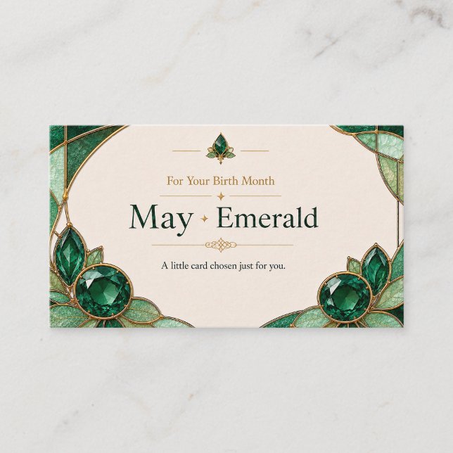 Carte De Visite May Emerald Birthstone Shop Card (Créateur téléchargé)