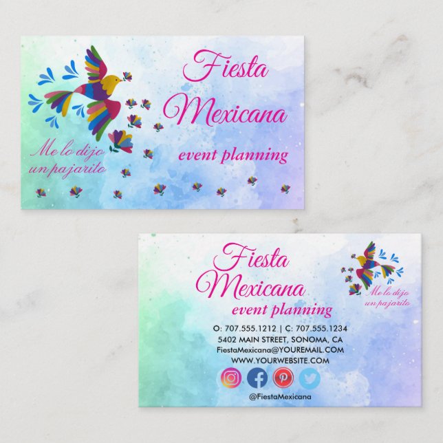 Carte De Visite "Me lo dijo un pajarito" Arte  Mexicano Estándar (Devant / Derrière)