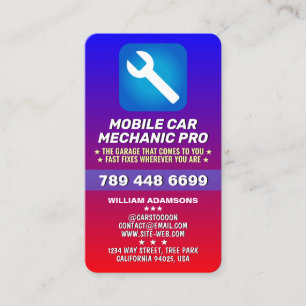 CARTE DE VISITE MÉCANICIEN AUTO MOBILE & RÉPARATION DE VOITURE   P