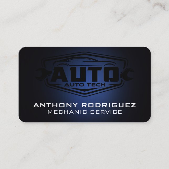 Carte De Visite Mécanicien Auto Tech | Entretien de voiture (Devant)