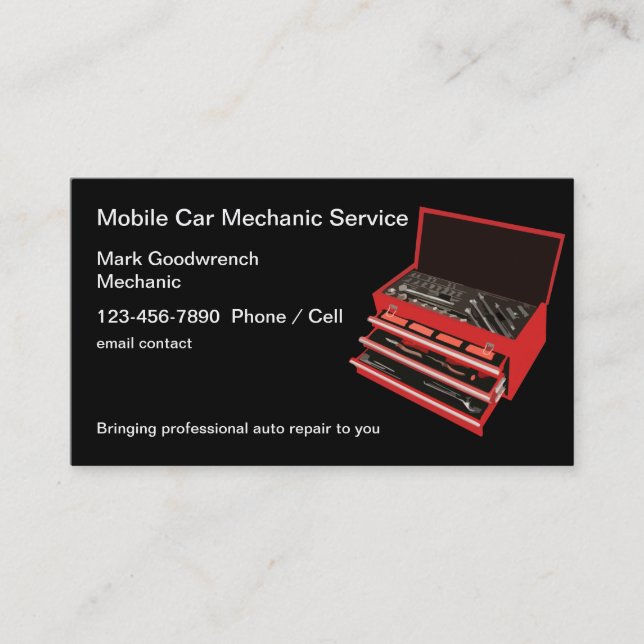 Carte De Visite Mécanicien automobile mobile (Devant)