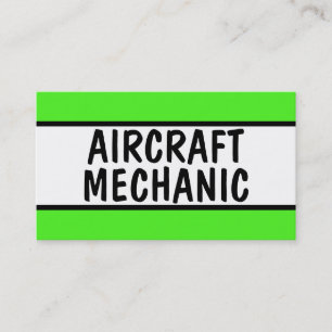 Carte De Visite Mécanicien d'aéronef Neon Green