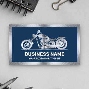 Carte De Visite Mécanicien de moto bleue marine