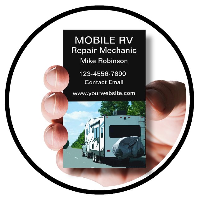 Carte De Visite Mécanicien de réparation de VR mobile  (mobile rv repair)