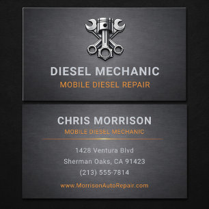 Carte De Visite Mécanicien Diesel Métallique