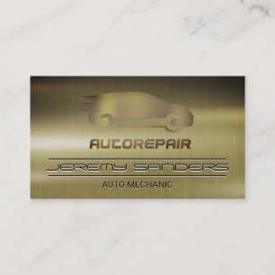 Carte De Visite Mécanicien Logo Auto Métal foncé