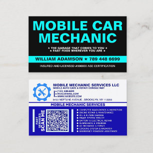 CARTE DE VISITE MÉCANICIEN MOBILE   ENTRETIEN AUTOMOBILE ET RÉPARA
