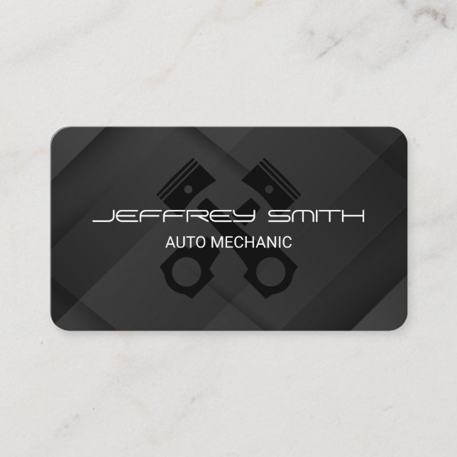 Carte De Visite Mécanicien  | Pistons | Technicien automobile (Devant)