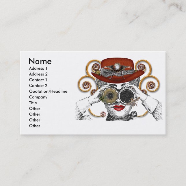 Carte De Visite mecanicien steampunk à l'air cool (Devant)