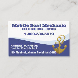 Carte De Visite Mécanique de bateau mobile