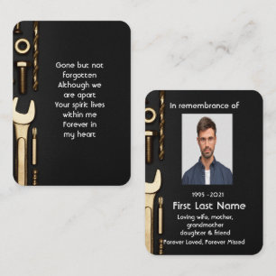 Carte De Visite Mécanique des outils de prière de photos commémora