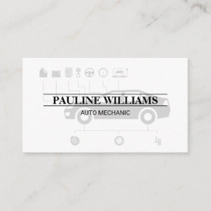 Carte De Visite Mécanique   Ingénieur   Diagramme automatique