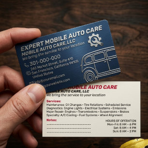 Carte De Visite Mécanique Service Auto Réparation & Spécialiste Cl