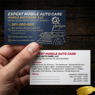 Carte De Visite Mechani Service Réparation Auto & Spécialiste Clim