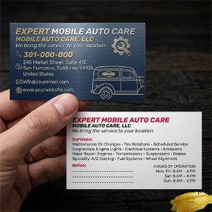 Carte De Visite Mechani Service Réparation Auto & Spécialiste Clim