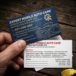 Carte De Visite Mechani Service Réparation Auto & Spécialiste Clim