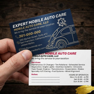 Carte De Visite Mechani Service Réparation Auto & Spécialiste Clim