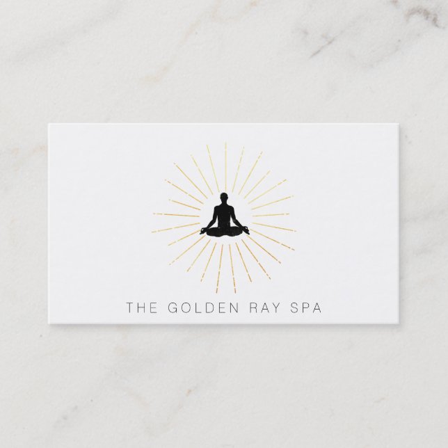 Carte De Visite *~* Médaille de l'homme des rayons solaires d'or L (Devant)