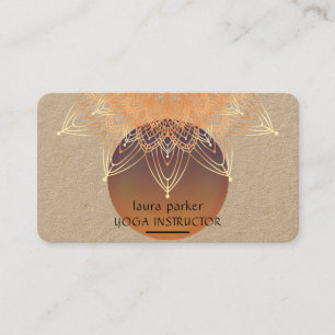 Carte De Visite Médaille Mandala Yoga Lotus Boho Vintage
