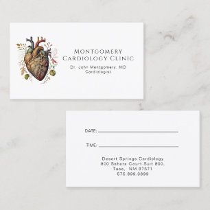 Carte De Visite Médecin Cardiologue Médical Cœur Anatomique
