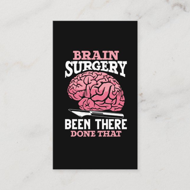 Carte De Visite Médecin Hilarious Chirurgie Cerveau Dit (Devant)